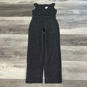 NWT Banana Republic Black Gray Womens 6 Sleeveless Straight Leg Glitter Jumpsuit